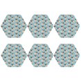 thumbnail image 2 of Pofeuu Funny Cartoon Pugs Print Leather Coasters Set of 6, Round Cups Mugs Mat Pad for Home Kitchen Heat Resistant Drink Coasters,Hexagon, 2 of 7