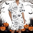 thumbnail image 2 of Xmyrz Mens Pajamas Sets Outfit Sets Halloween Lightweight Loungewear Ghost Nightwear Casual Print Pumpkin Suitable Sleepwear Pj Clothing Suits, 2 of 5