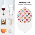 thumbnail image 4 of KLL Drink Coasters Set Round Shape of 4,PU Leather Absorbent Coasters Set Decorative Coffee Cup Coasters Housewarming Gift for Home Decor-Colorful Donuts, 4 of 5