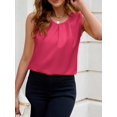 thumbnail image 4 of Women'S Silk Satin Tank Top Summer Business Casual Outfit 2025 Sleeveless Work Dressy Shirt Rose Red XXL, 4 of 7