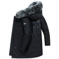 thumbnail image 2 of Men's New Down Jacket In The Long Loose Sable Big Hair Collar Thick Warm Men's White Down Coat, 2 of 3