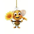 thumbnail image 2 of 10Pcs Sunflower Keychain For Car, Vacemry Sunflower Keychain, Cute Bee Acrylic Flat Pendant Car Decoration, Car Rear Window Trim, Car Dashboard Ornament, Car Interior Accessory for Rearview Mirror,, 2 of 3