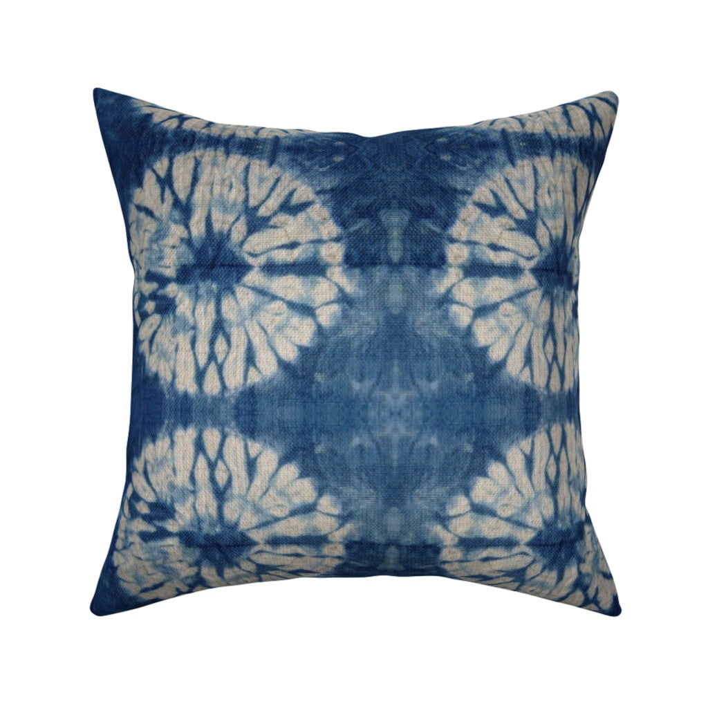 Abstract Indigo Blue Watercolor Throw Pillow Cover w Optional Insert by Roostery