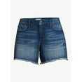 thumbnail image 2 of Sofia Jeans Women's Lila Mid Rise Distressed High Low Hem Shorts, 2 of 6