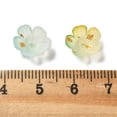 thumbnail image 3 of Acrylic Bead Caps 5-Petal Flower with Golden Foill Lawn Green 11x11x4mm Hole: 1.6mm Acrylic, 3 of 3