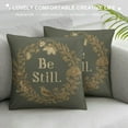 thumbnail image 3 of Shiartex Rustic Be Still Green Olive Wreath Vintage Farmhouse Décor Spring Summer Sign Decoration  Home Decorative Throw Pillow Case Cushion Cover with Words for Sofa Couch, 3 of 5