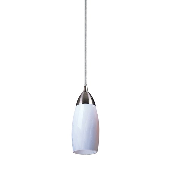 Elk Home Milan 3'' Wide 1-Light Pendant - Satin Nickel with Simple White Glass