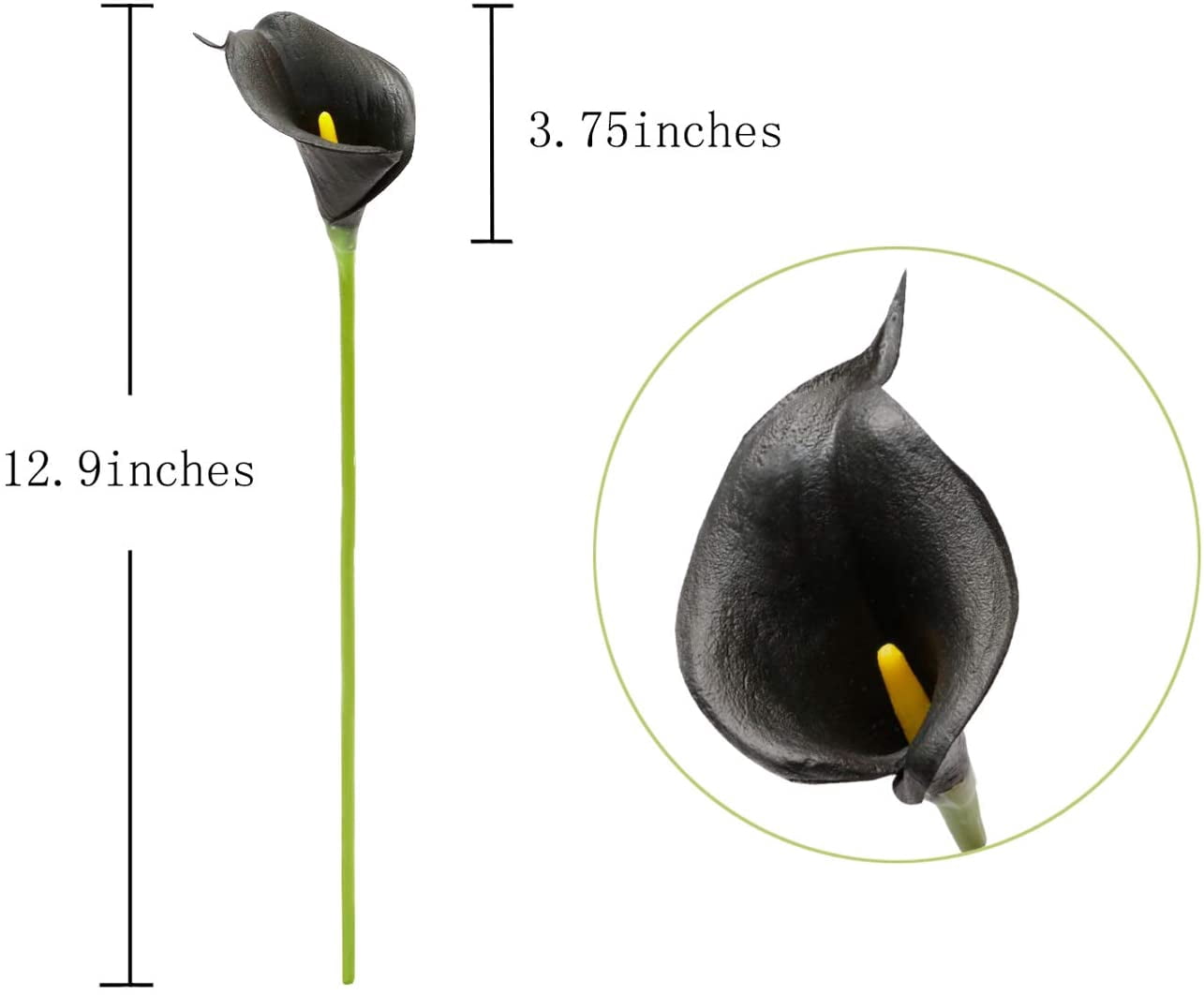 20Pcs Artificial Calla Lily Flower Real Touch Latex Flowers for DIY Wedding Bouquet Party Home Decor (Pure White)
