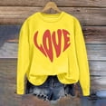 thumbnail image 4 of Sweatshirts For Women 2024 Heart Graphic Print Round Neck Long Sleeve Blouse Valentines Day Fall Winter Pullover Active Wear Women Jacket Zip Suits Women Ladies Zip up Shirts Casual Pullover, 4 of 6