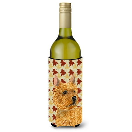 

Caroline s Treasures SS4357LITERK Norwich Terrier Fall Leaves Portrait Wine Bottle Hugger Wine Bottle multicolor