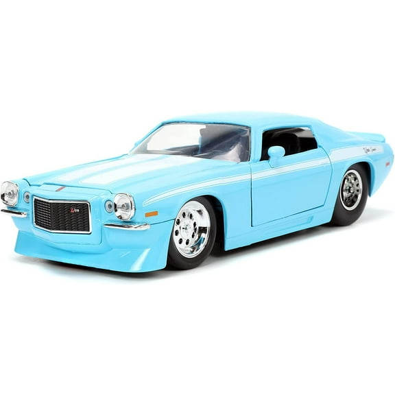 Jada 1971 Chevrolet Camaro Z-28 Light Blue with White Stripes Bigtime Muscle Series 1-24 Diecast Model Car(Selections May Vary)