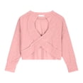 thumbnail image 5 of CUZIBR Girls Youth Shirts Loose Fit Long Sleeve Cropped Top Solid Color Oversized Crewneck Casual Blouse Backless Summer Basic Breathable Cozy Lightweight Tee Blouse,Pink,13-14 Years, 5 of 7