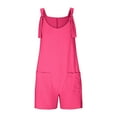 thumbnail image 4 of Ruyang Girls Cotton Linen ​Shortalls Loose Fit Bib Overalls Adjustable Strap Jumpsuits Wide Leg Rompers Trendy Shortalls, 4 of 4
