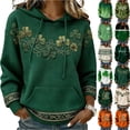 thumbnail image 4 of St Patricks Day Graphic Hoodie for Women Casual Long Sleeve Hooded Sweatshirt Drawstring Comfortable Loose Pullover Top Festive Holiday Print Suitable, Size S-2XL, 4 of 5
