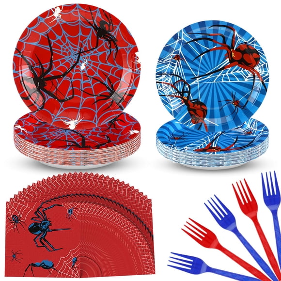 Set de artículos de fiesta Umigy Spider Birthday para 24 invitados