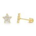 thumbnail image 2 of Tilo Jewelry 14K Yellow Gold Small Star CZ Stud Post Earrings with Secure Screw-Backs | Everyday Dainty Small Earrings for Women & Unisex, 2 of 7