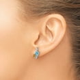 thumbnail image 3 of Sterling Silver Rhodium-plated Blue Topaz and Citrine Diamond Earrings, 3 of 4