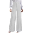 thumbnail image 2 of Favoffer Women's High Waist Suit Pants Solid Color Elastic Waist Straight Wide Leg Pocket Casual Work Trousers Business Office Bottom for Commute Travel, 2 of 8