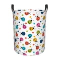 thumbnail image 1 of Balery Ladybugs And Flowers Cesta de ropa redonda con asas, impermeable, independiente, para ropa, juguetes, dormitorio y familia-Medium, 1 of 6