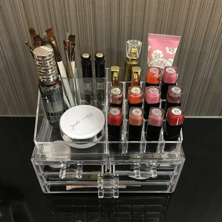 AITEE Acrylic Clear Makeup Organizer with 4 Drawers Stackable Cosmetics  Storage Display Case for Vanity,Bathroom Counter,  Dresser,Desktop,Countertop Holder for Lipstick, Eyeshadow, Nail Polish -  Yahoo Shopping