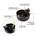 thumbnail image 5 of HAUSHOF Taza de viaje de 24 oz, vaso de acero inoxidable con aislamiento al vacío de doble pared con asa y tapa abatible a prueba de derrames y boca ancha, sin BPA, 5 of 5