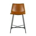 thumbnail image 6 of Walker Edison Urban Faux Leather Counter Stool, Set of 2, Whiskey Brown, 6 of 20