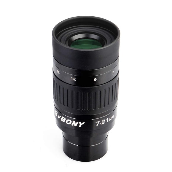 SVBONY SV135 Zoom Oculaire, Zoom 7 à 21mm 1.25 Pouces Oculaire de Télescope, 6 Éléments 4 Groupes Accessoires de Télescope pour Télescopes Astronomiques Visuels