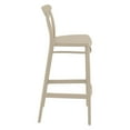 thumbnail image 4 of Compamia Cross Contemporary Resin Indoor Outdoor Bar Stool - Set of 1, Taupe, 4 of 5