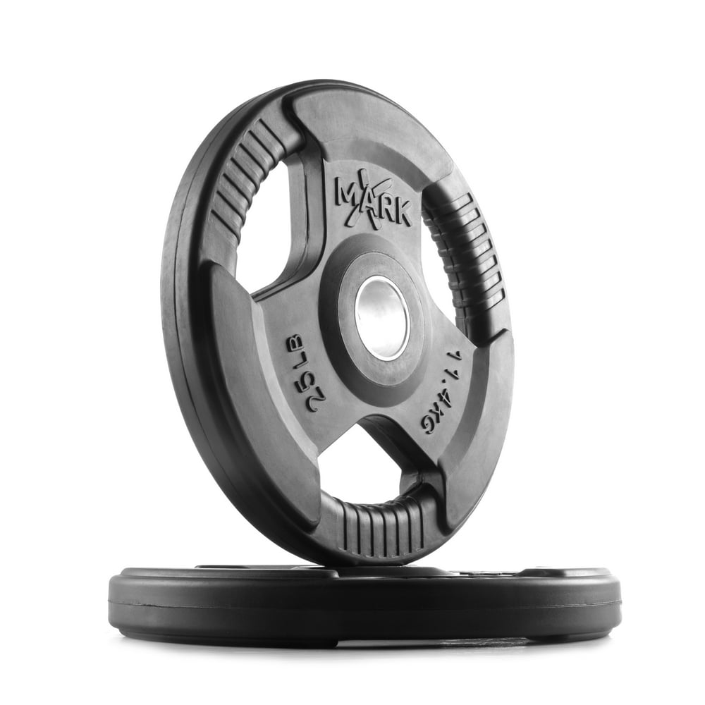 XMark Fitness Rubber Coated Trigrip Olympic Plate Weights Sold in