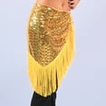 thumbnail image 5 of QHFBli Women's Sparkly Fringed Wrap Skirt, Tie Side Sequins Tassel Scarf Waist Towel for Belly Dance Festival Rave Party, 5 of 6