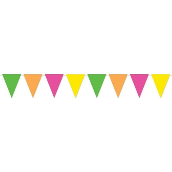 Beistle 50707-N 11 x 12 ft. Neon Pennant Banner - Pack of 12