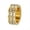 Gold, variant on HIJONESWomen's Stainless Steel Double Row Zircon Rotatable Ring 8MM Pave CZ Chunky Wedding Finger Band Silver Size 10