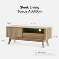 thumbnail image 2 of mopio Brooklyn Mid-Century Modern TV Stand, for TVs up to 50” / 59" Waveform Panel, Sleek Curved Profile with Adjustable Shelf and Sturdy Box Frame Leg (Golden Oak, 47"), 2 of 9