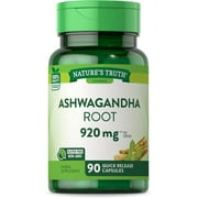 Ashwagandha Capsules | 920 mg | 90 Count | Non-GMO & Gluten Free Supplement | By Nature's Truth