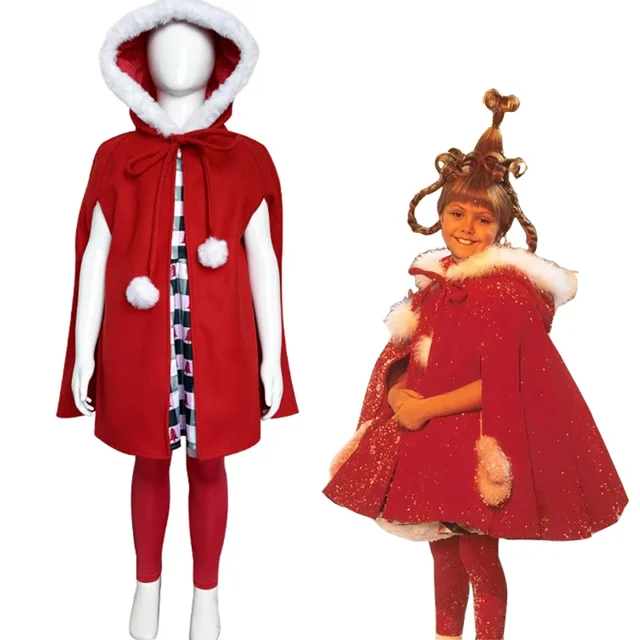 Disfraz de Papá Noel rojo para mujer, disfraz de Cindy Lou Who para Navidad, para año nuevo 2024