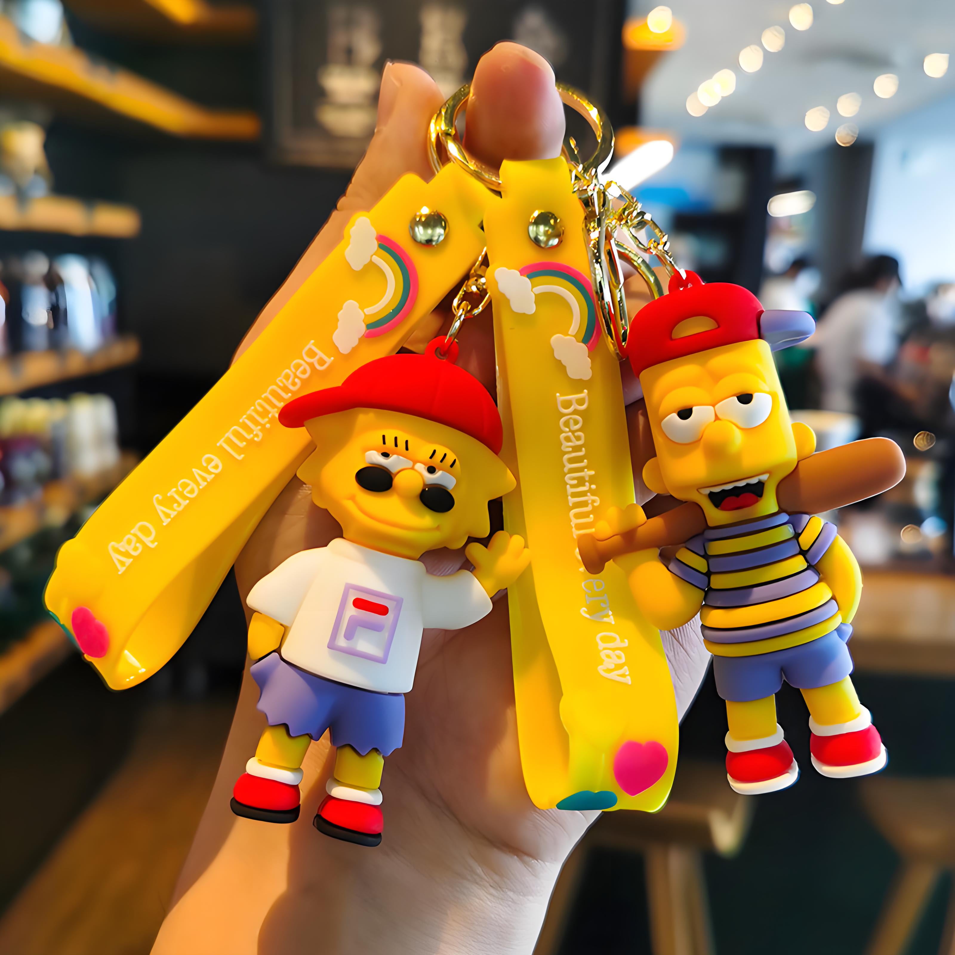 LISA SIMPSONS Keychain 3D Silicone Pendant Accessories for