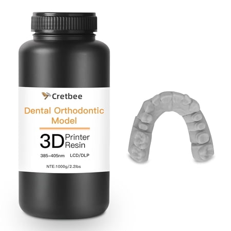 Dental Orthodontic Model 3D Printer Resin, Low Shrinkage and High Precision, Smooth Surface Fast Curing, Suitable for 385-405nm (Light Gray, 1000g)