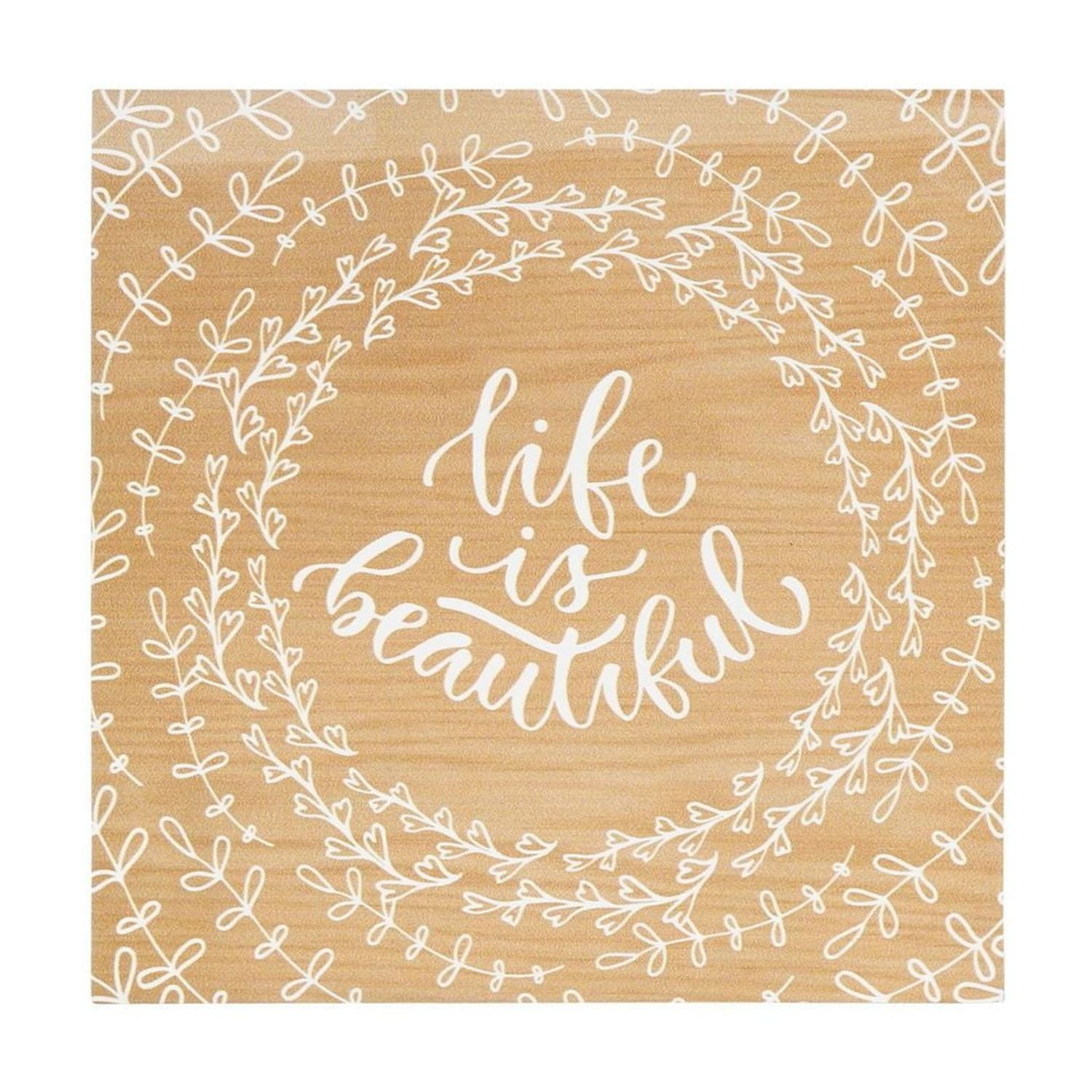 Dessus de boîte artistique Life is Beautiful 15,2 x 15,2 cm