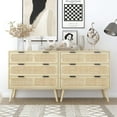 thumbnail image 6 of YOCWO Farmhouse 3 Drawer Rattan Dresser, Natural, 32" Wide, 6 of 7
