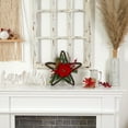 thumbnail image 4 of Nearly Natural Christmas Poinsettia Star Twig Plastic Holiday Wreath, 16" (Brown), 4 of 4