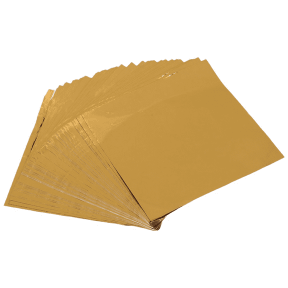 Cute 100pcs Sweets Candy Package Foil Paper Chocolate Lolly Wrappers Square (Gold)