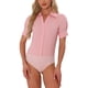 thumbnail image 1 of BODY DE MUJER INSPIRE CHIC, CON BOTONES, MANGA CORTA, CAMISA DE TRABAJO, BLUSA M, Rosa, 1 of 5