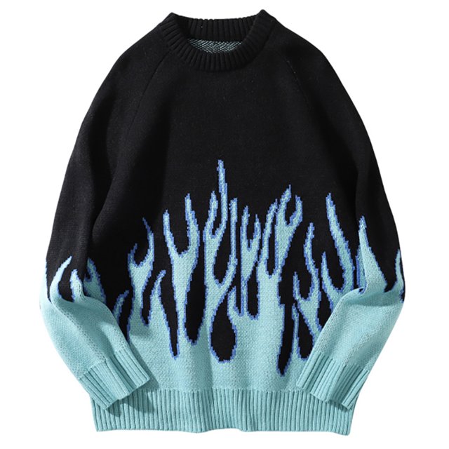 Suéter de llama gradual para hombre, jerséis de otoño e invierno de 2024, suéter holgado coreano de gran tamaño, ropa de calle de hip hop, prendas de punto vintage
