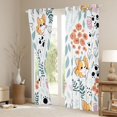 thumbnail image 3 of Homewish Kawaii Corgi Dog Black Out Curtains for Child Boys Girls,Chic Floral Flower Curtains Pack of 2 (42x63 Each),Cartoon Animal Bedroom Curtains,Super Cozy Room Decor, 3 of 6