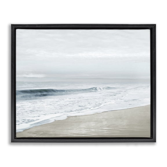 Stupell Industries Transitional Morning Bliss Beach Coast Black Floating Frame Canvas Art, 21 x 17, by Natalie Carpentieri