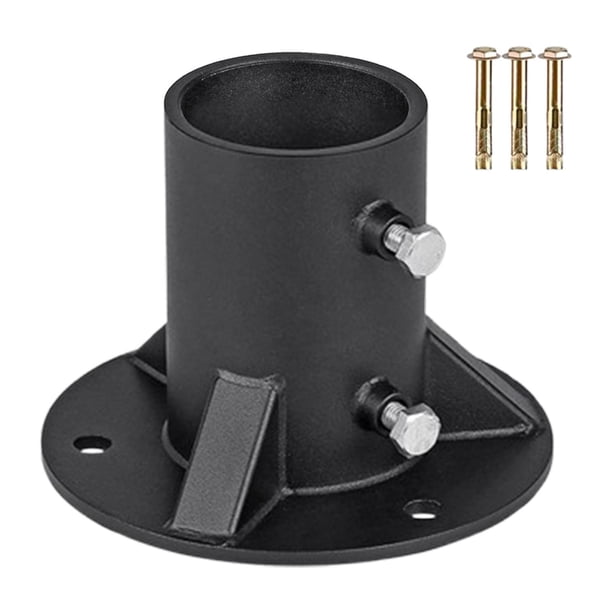 Poste de cerca de alambre de cadena con brida de piso, base redonda, cerca de alambre de cadena resistente y resistente Diámetro interior 52 mm