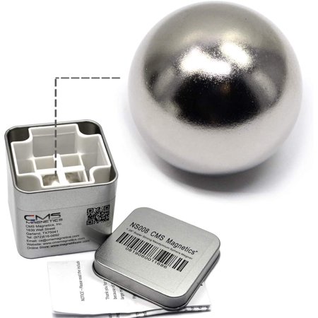 CMS Magnetics Magnet Gadgets & Widgets, 1.26" Neodymium Magnet Sphere | Super Strong Ball Magnet Toy - Magnet Novelty Toys Made of Rare Earth Magnet as a Shining Ball Magnet Toy w/Tin Box