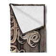 thumbnail image 2 of Modern Soft Flannel Fleece Throw Blanket, Coffee Time Phrase with a Cup on a Wooden Grunge Background Kitchen Image, Cozy Plush for Indoor and Outdoor Use, 50" x 70", Umber Cream Cocoa, by Ambesonne, 2 of 5