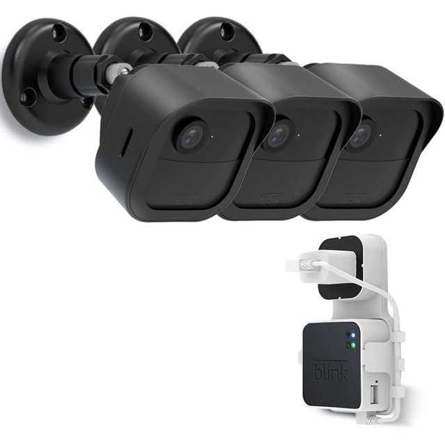 ERDS-Blink Outdoor 4(4th Gen) Camera Wall Mount, 3 Pack(Blink Camera NOT Included) Weatherproof Protective Housing and 360 Degree Adjustable Mount with Sync Module 2 Mount for Blink Security Camera S
