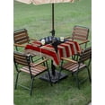 thumbnail image 5 of Square Outdoor Tablecloth with Umbrella Hole American Flag Outside Table Cloth Waterproof Patio Table Cover Blue Red USA Flag Retro Hockey Zipper Tablecloths for Picnic Party Camping 54x54 Inch, 5 of 8